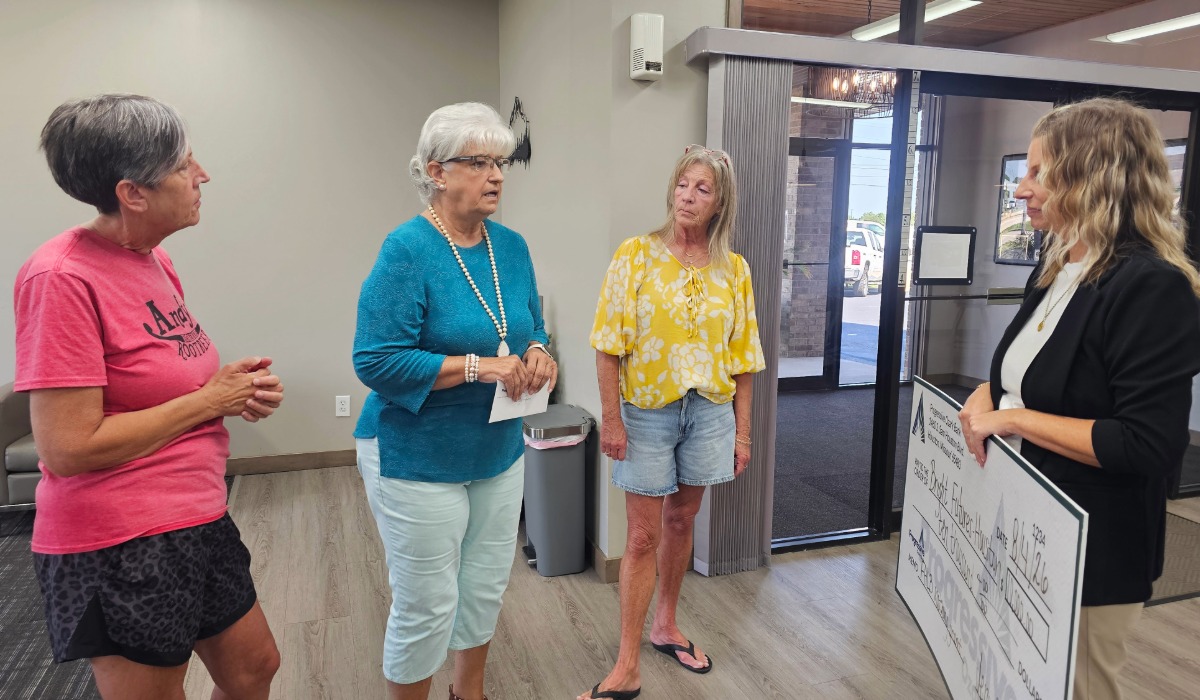 Grant Recipients visiting with Progressive Ozark Bank